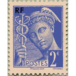 Timbre de collection France - 5826 Mercure 2€ issu du Bloc Feuillet \"Iris Mercure - Salon d'Automne 2024\"