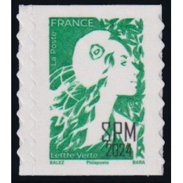 Timbre de collection Saint-Pierre et Miquelon - 2024 Autoadhésif Lettre Verte - Marianne de l\'avenir