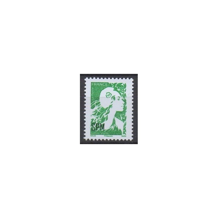 Timbre de collection Saint-Pierre et Miquelon - 2024 Lettre Verte Gommée - Marianne de l\'avenir