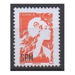 Timbre de collection Saint-Pierre et Miquelon - 2024 1€ Gommée - Marianne de l\'avenir
