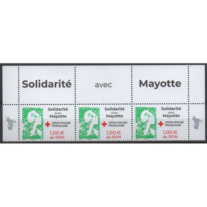 Timbre de collection France - 5838 Marianne de l'avenir - Solidarité avec Mayotte - Haut de feuille