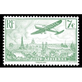 Timbre de collection France - Poste Aérienne 098 - Avion survolant Paris 7€ - Hors Abonnement