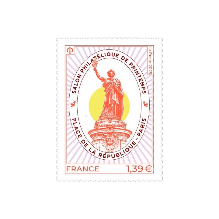 Timbre de collection France - 5858 - Salon philatélique de printemps 2025 - Place de la République Paris