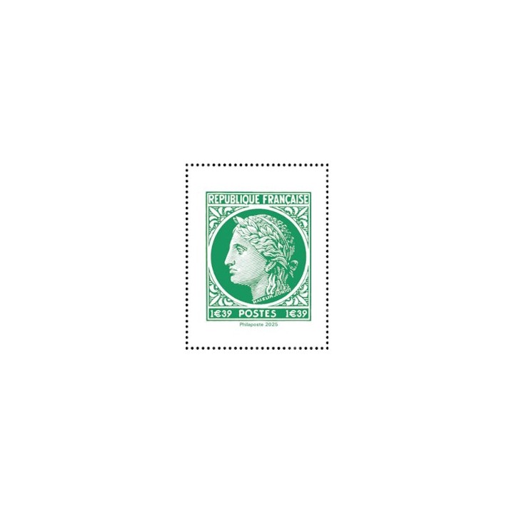 Timbre de collection France - 5863 - Timbre \"lettre verte 20g\" issue du Carnet \"Cérès de Mazelin - Salon de printemps 2025\"