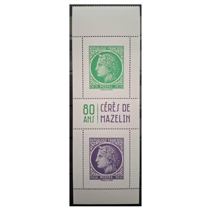Timbre de collection France - 5865 et 5866 Couverture du Carnet \"Cérès de Mazelin - Salon de printemps 2025\"