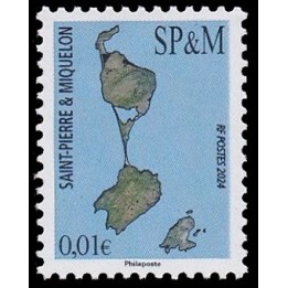 Timbre de collection Saint-Pierre et Miquelon - 1336A Timbre 0,01€ Carte SPM Millésime 2024