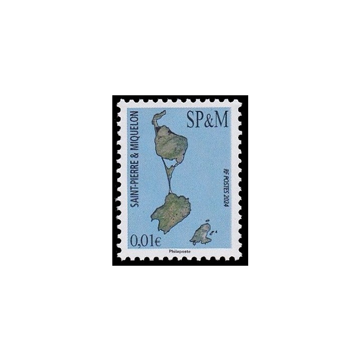 Timbre de collection Saint-Pierre et Miquelon - 1336A Timbre 0,01€ Carte SPM Millésime 2024