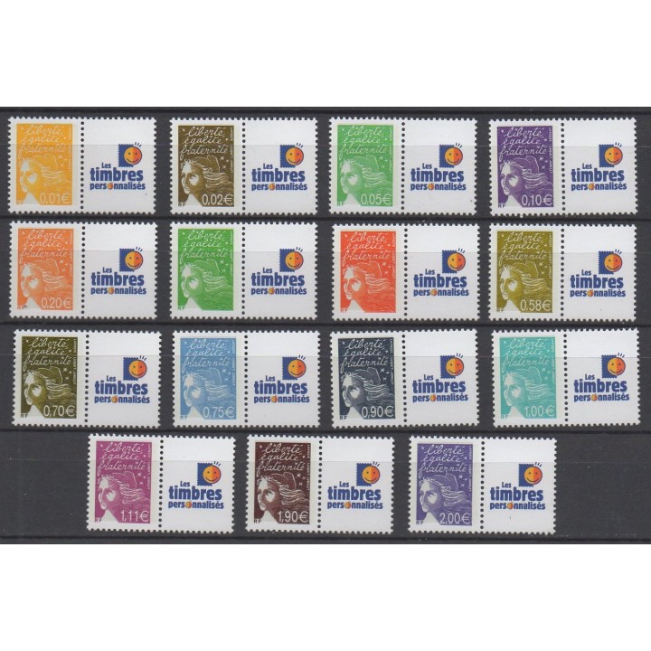 Timbre de collection France - 3688Ba à 3688Ra Personnalisé TP