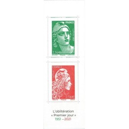 Timbre de collection France - 5497 et 5498 - Couverture Carnet \"70 ans mention premier jour\"