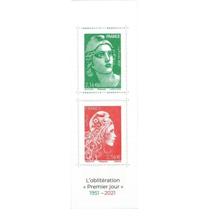 Timbre de collection France - 5497 et 5498 - Couverture Carnet \"70 ans mention premier jour\"