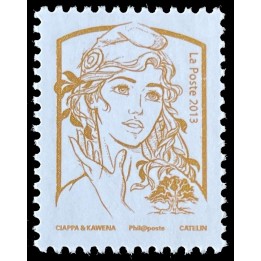 Timbre de collection France - 476X - Marianne dorée de Ciappa et Kawena non émise et sans valeur postale