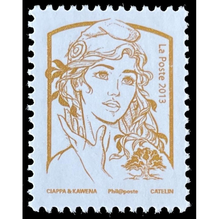 Timbre de collection France - 476X - Marianne dorée de Ciappa et Kawena non émise et sans valeur postale