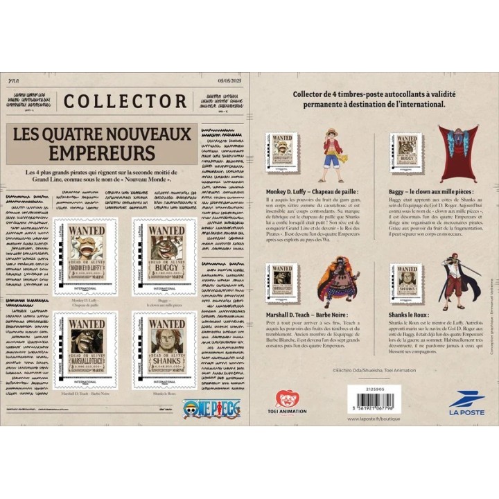 Timbre de collection France - Collector 2025 One Piece - Les quatre nouveaux empereurs
