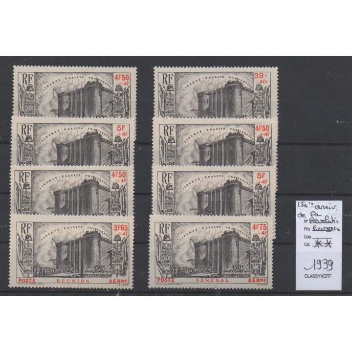 Timbre de collection Grandes séries coloniales 1939 - 150eme anniversaire de la Révolution - Poste Aerienne