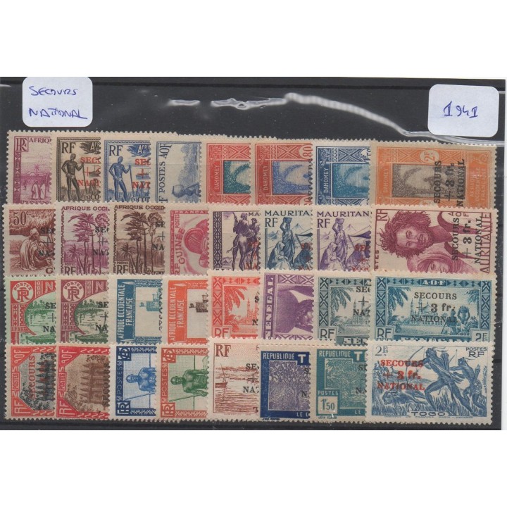 Timbre de collection Grandes séries coloniales 1941 - Secours national