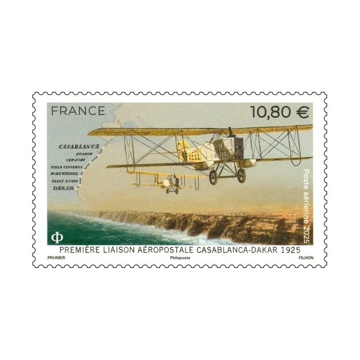 Timbre de collection France - Poste Aérienne 099 - Première liaison aéropostale Casablanca-Dakar 1925
