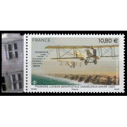 Timbre de collection France - Poste Aérienne 099a - Première liaison aéropostale Casablanca-Dakar 1925 - Issu Mini Feuille