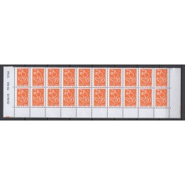 Timbre de collection France - 3739B - Timbre gommé 2025 \"Marianne Lamouche 2005-2025 - 1€ - philaposte\" - Bas de feuille