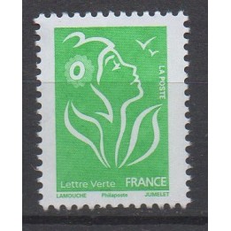 Timbre de collection France - 3733B - Timbre gommé 2025 \"Marianne Lamouche 2005-2025 - Lettre verte 20g - philaposte\"