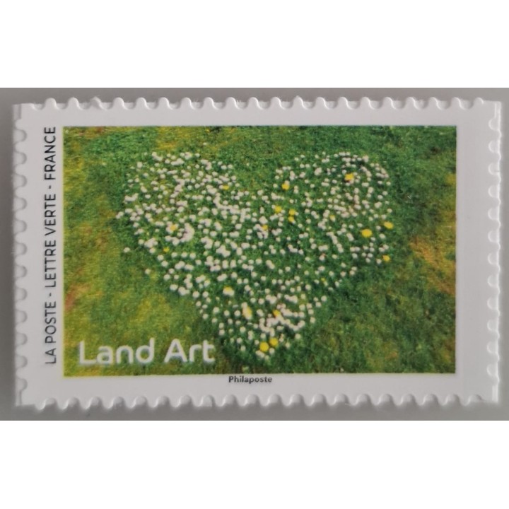 Timbre de collection France - Autoadhésif 2377A Land Art - Marguerites en forme de cœur