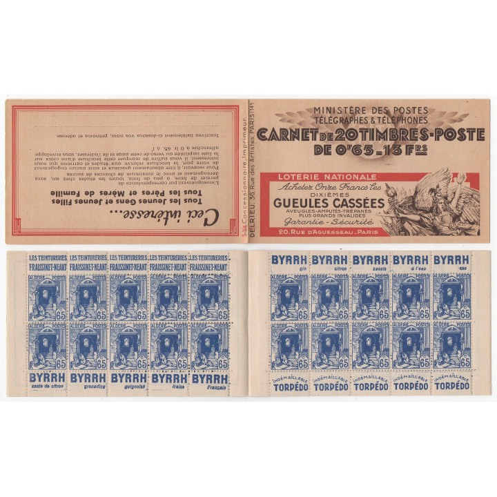 Timbre de collection Algerie - 137b-1 Carnet sans \"S70\" sur la couverture