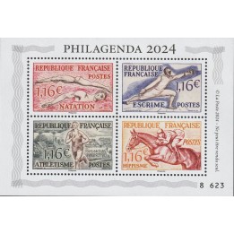 Timbre de collection France - Carnets et Ouvrages 4025 - Philagenda 2024 - Hors Abonnement - Bloc spécial \"Sport\"