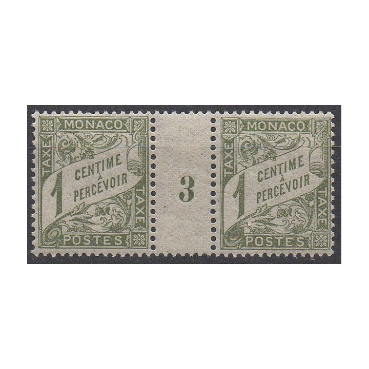 Timbre de collection Monaco - Taxe 01 Millésime 3 (1913)