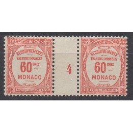 Timbre de collection Monaco - Taxe 16 Millésime 4 (1924)