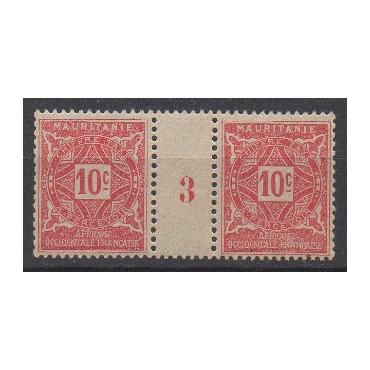 Timbre de collection Mauritanie - Taxe 18 Millésime 3 (1923)