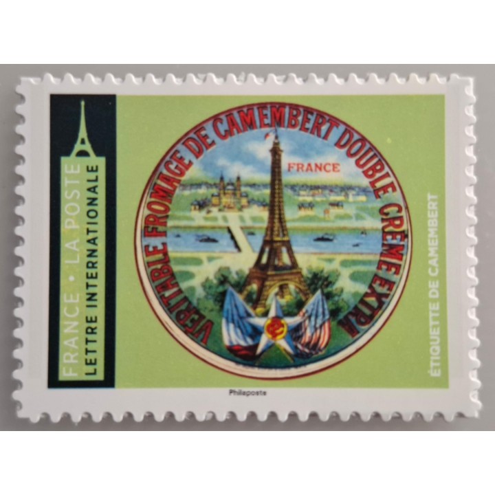 Timbre de collection France - Autoadhésif 2302A Etiquette Camembert Tour Eiffel