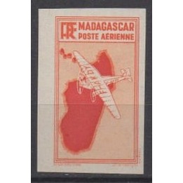 Timbre de collection Madagascar - Poste Aérienne 18c Non Dentelé