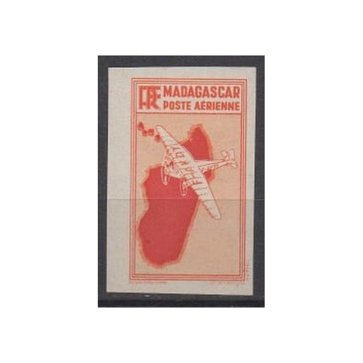 Timbre de collection Madagascar - Poste Aérienne 18c Non Dentelé