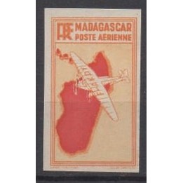 Timbre de collection Madagascar - Poste Aérienne 24b Non Dentelé