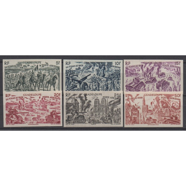 Timbre de collection Guadeloupe - Poste Aérienne 07 à 12 Non Dentelé