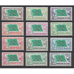 Timbre de collection Grandes séries des pays d'expression française 1962 - UAM (Union Africaine et Malgache)