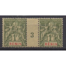 Timbre de collection Benin - 45 Millesime 3 (1893)