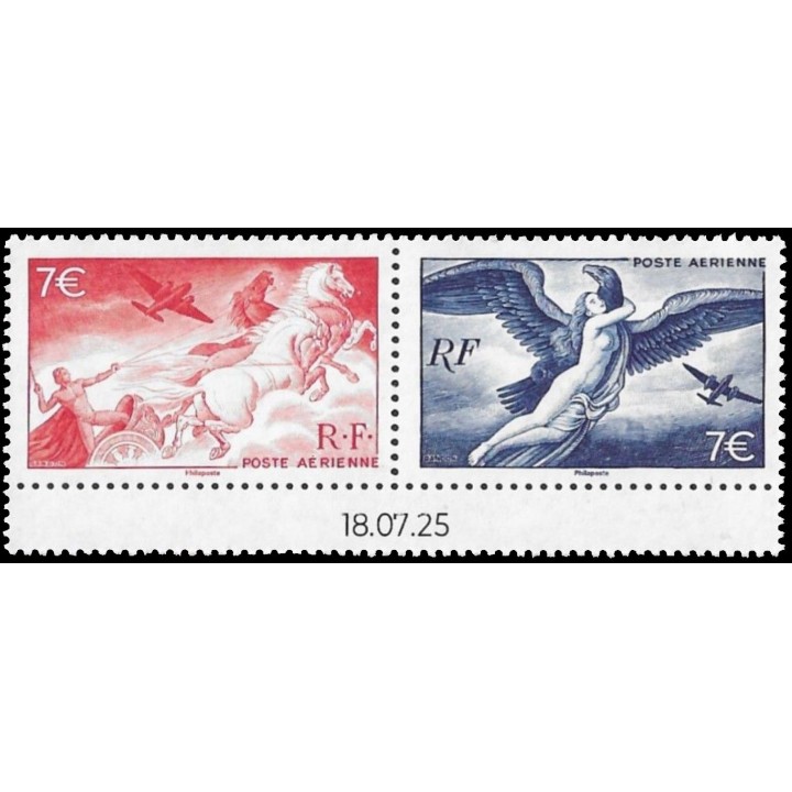 Timbre de collection France - Poste Aérienne 100 & 101 Timbres R+B avec date issu de l'Affiche Mythologie - Hors Abonnement