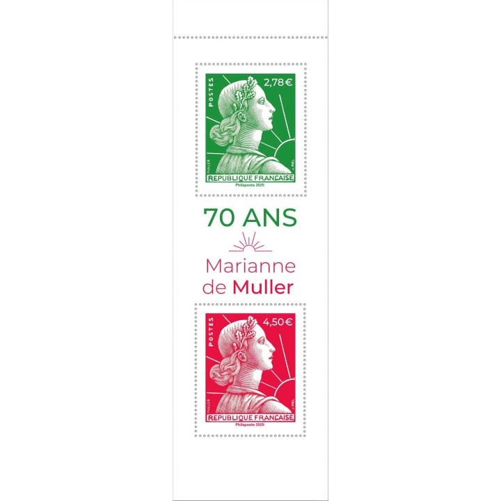 Timbre de collection France - 5928 et 5929 Couverture du Carnet \"Marianne de Muller - Salon d'automne 2025\"