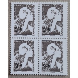 Timbre de collection Saint-Pierre et Miquelon - 1371 0.05€ Gommée - Marianne de l'avenir - Bloc de quatre