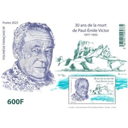 Timbre de collection Polynesie Francaise - Bloc Feuillet 62 Paul Emile Victor