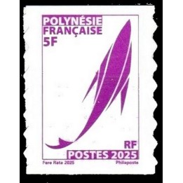 Timbre de collection Polynesie Francaise - 2025 Marara Violet \"POSTES 2025\"