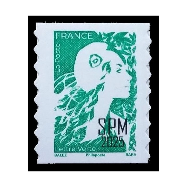 Timbre de collection Saint-Pierre et Miquelon - 1367 Autoadhésif Lettre Verte - Marianne de l'avenir