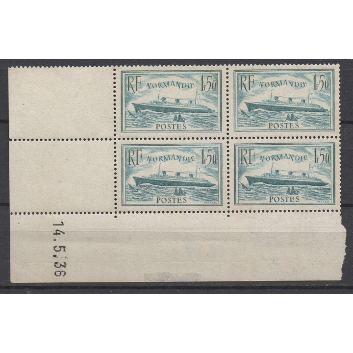 Timbre de collection France - 0300 Coin Daté (1936)