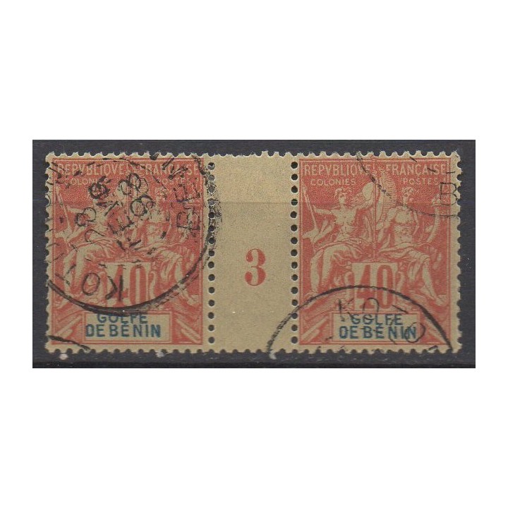 Timbre de collection Benin - 29 Millesime 3 (1893)