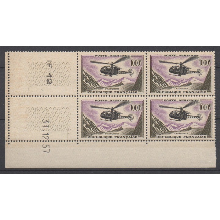 Timbre de collection France - Poste Aérienne 037 Coin Daté (1957)