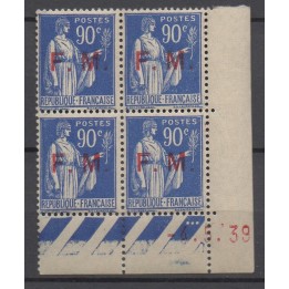 Timbre de collection France - Franchise Militaire 09 Coin Daté (1939)