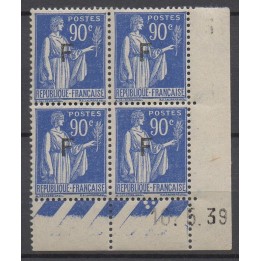 Timbre de collection France - Franchise Militaire 10 Coin Daté (1939)