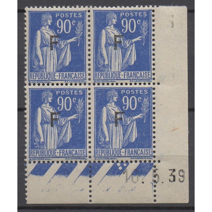 Timbre de collection France - Franchise Militaire 10 Coin Daté (1939)