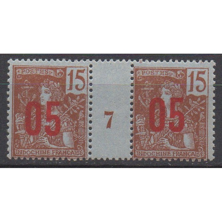 Timbre de collection Indochine - 060 Millésime 7 (1907)