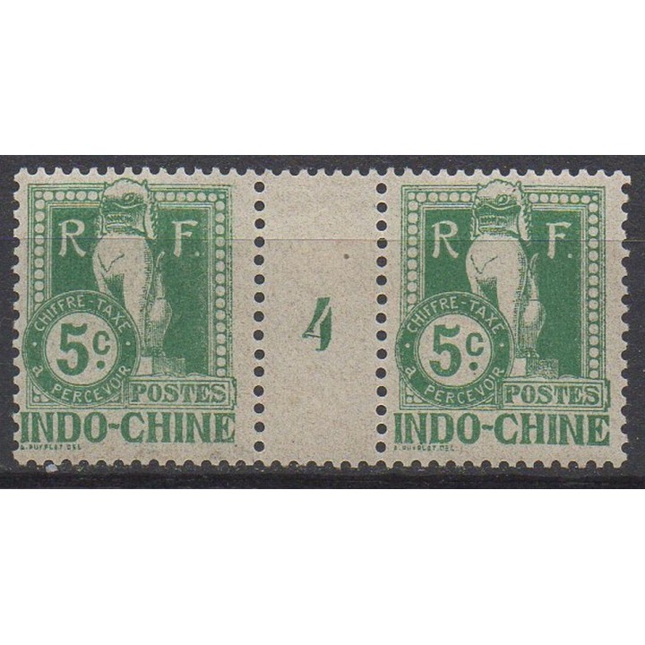 Timbre de collection Indochine - Taxe 07 Millésime 7 (1914)